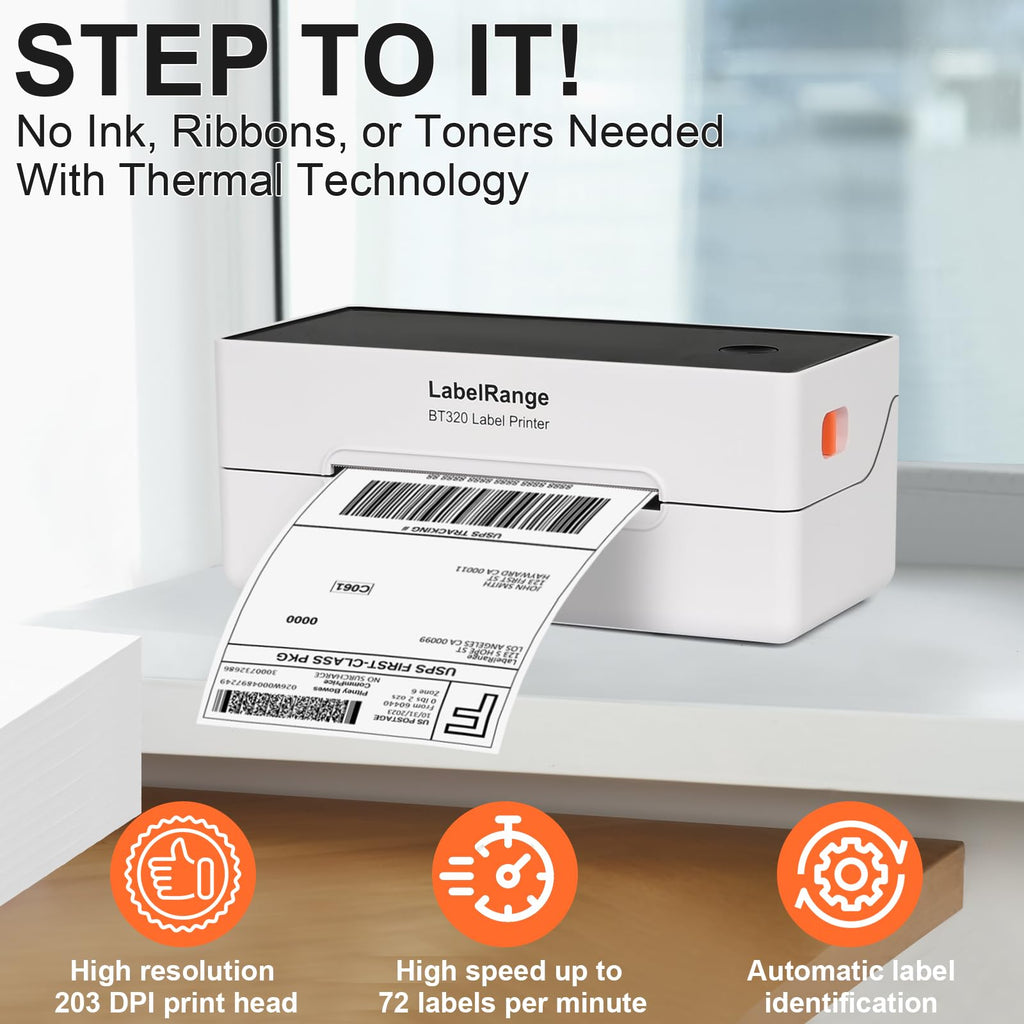 4x6 Thermal Shipping Label Printer with Bluetooth & USB