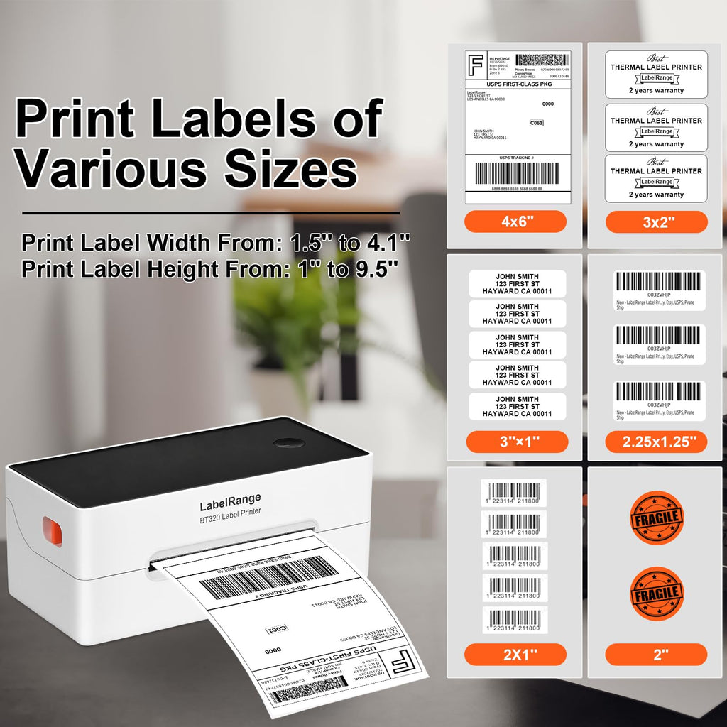 4x6 Thermal Shipping Label Printer with Bluetooth & USB