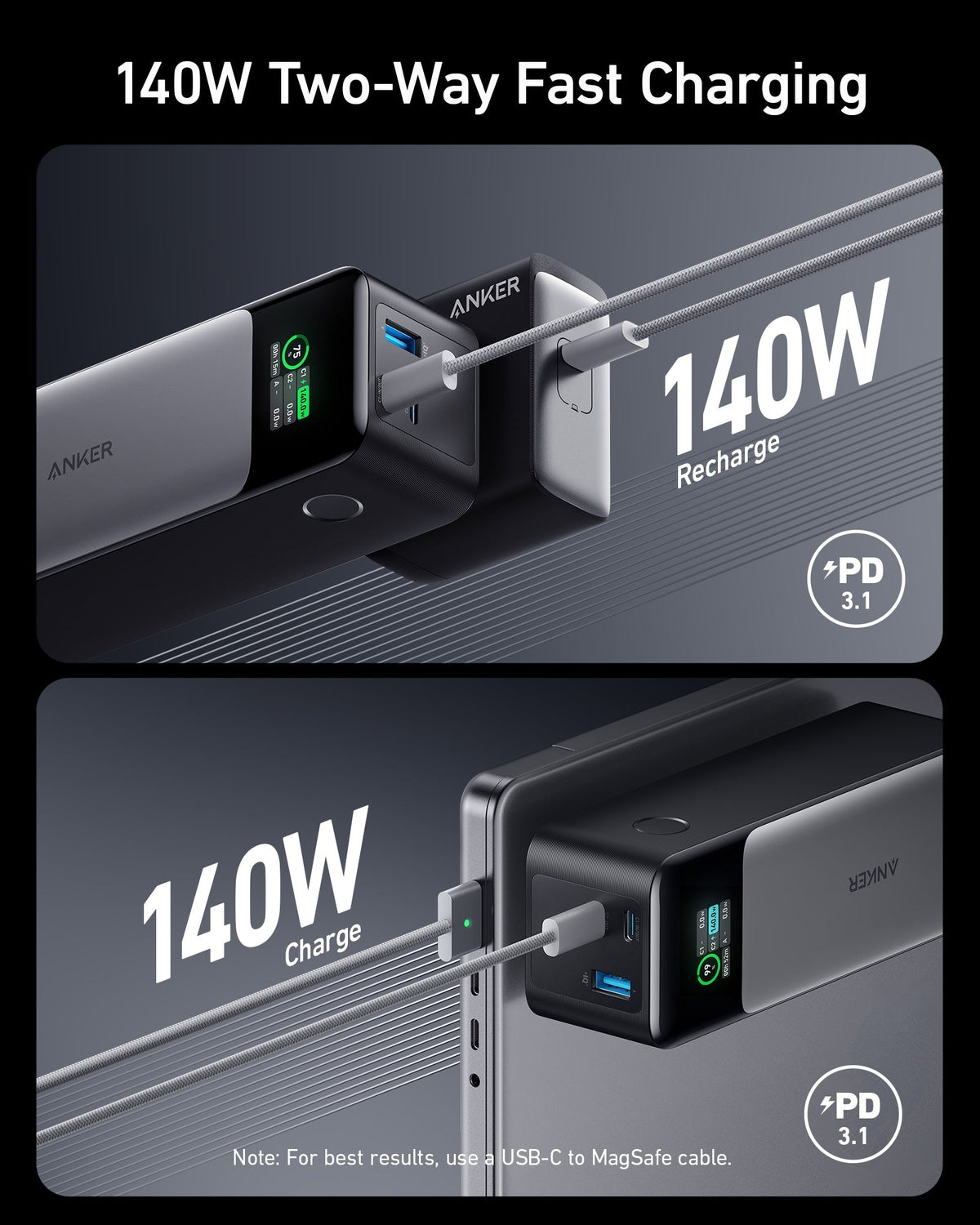 Anker 737 Power Bank, 24,000mAh, 140W