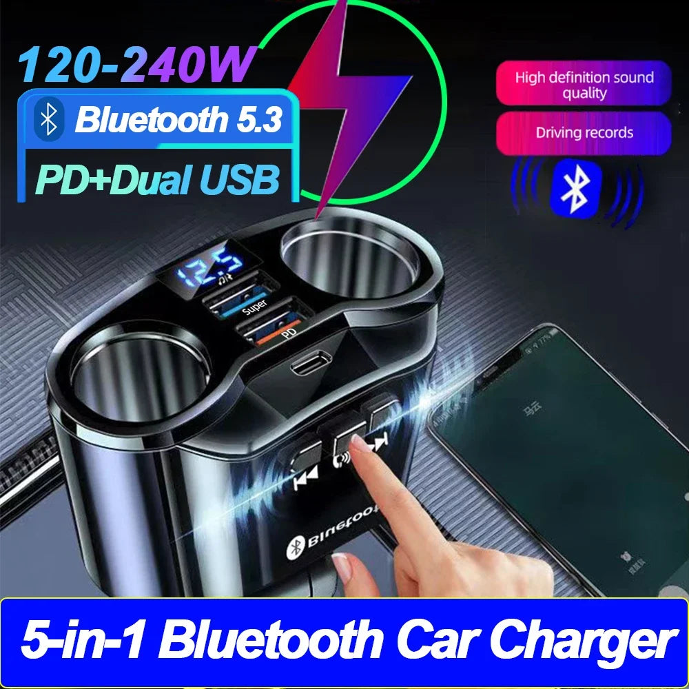 Fast USB Car Charger, Bluetooth & USB-C Options