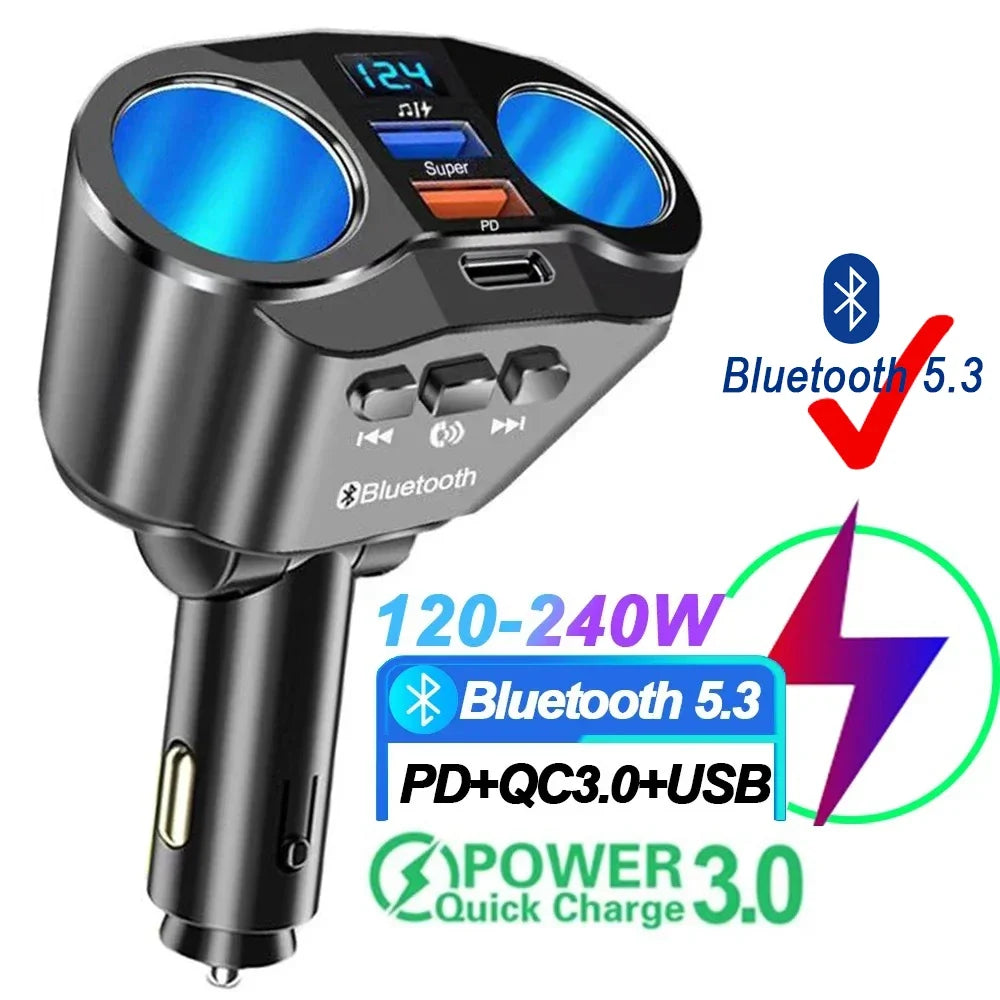 Fast USB Car Charger, Bluetooth & USB-C Options