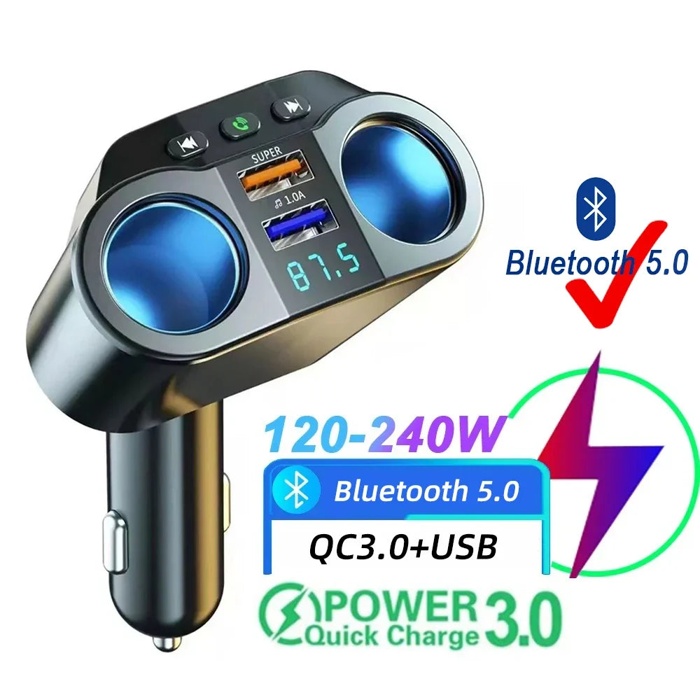 Fast USB Car Charger, Bluetooth & USB-C Options