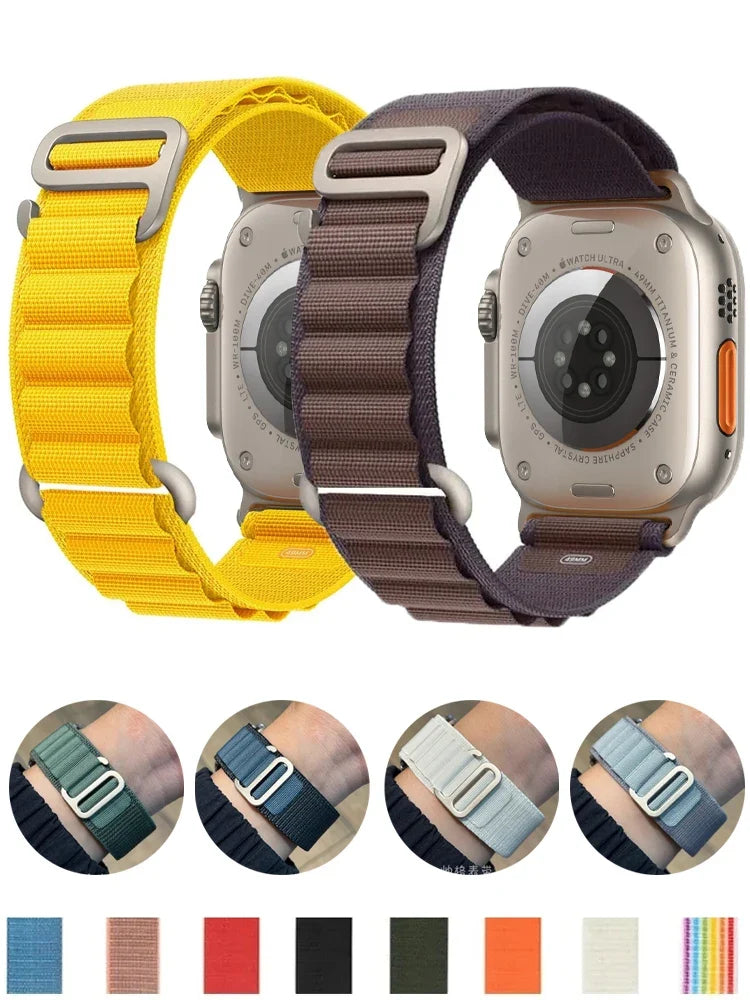 BandsCo Alpine Nylon Loop Band for Apple Watch, Metal Hook
