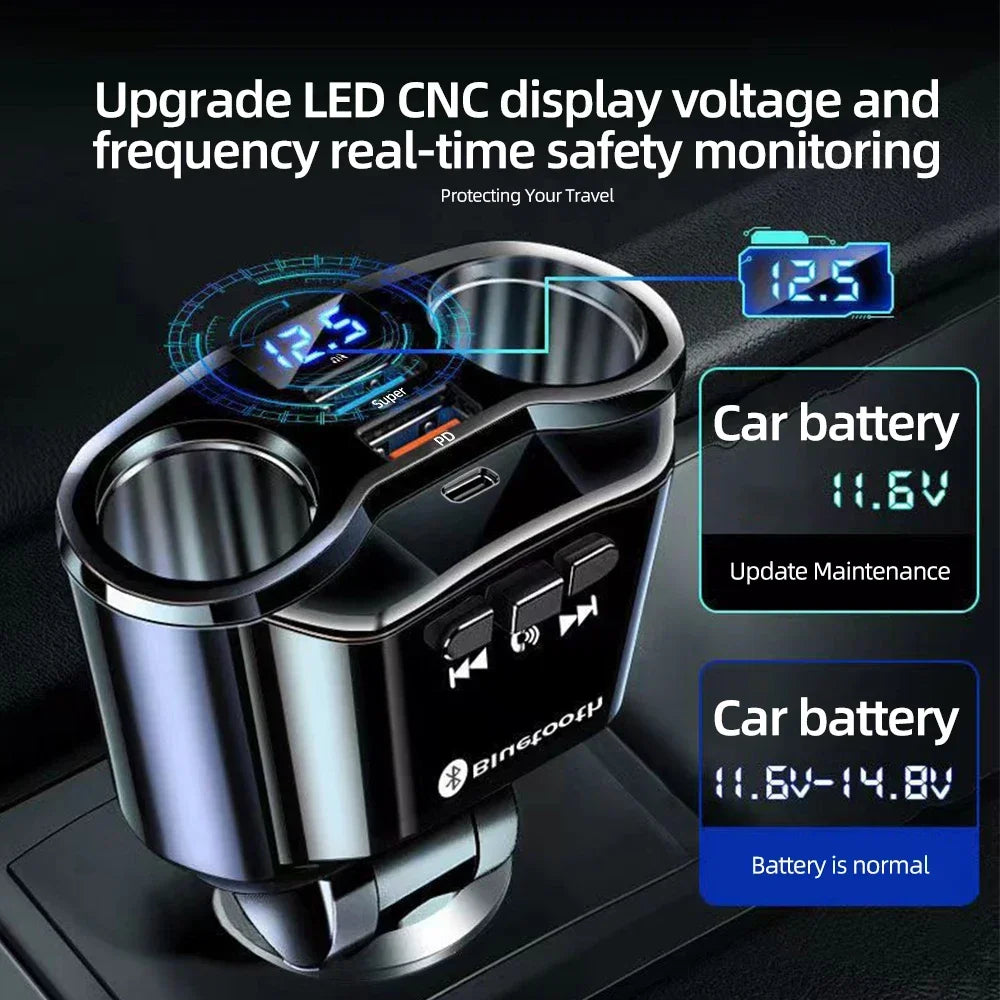 Fast USB Car Charger, Bluetooth & USB-C Options