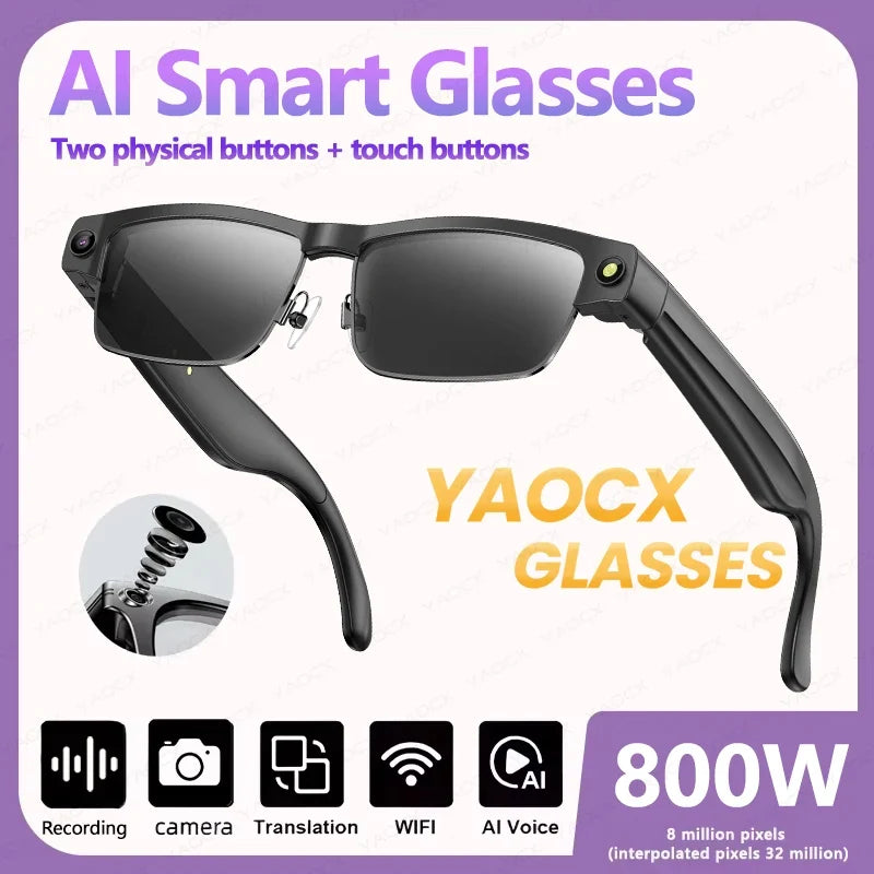 HD Camera Smart Glasses with Wi-Fi Transfer and Calls