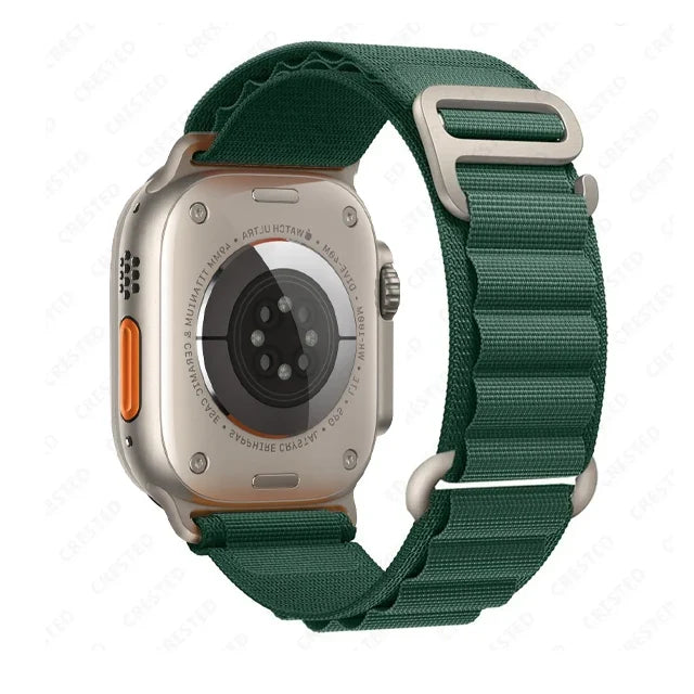 BandsCo Alpine Nylon Loop Band for Apple Watch, Metal Hook