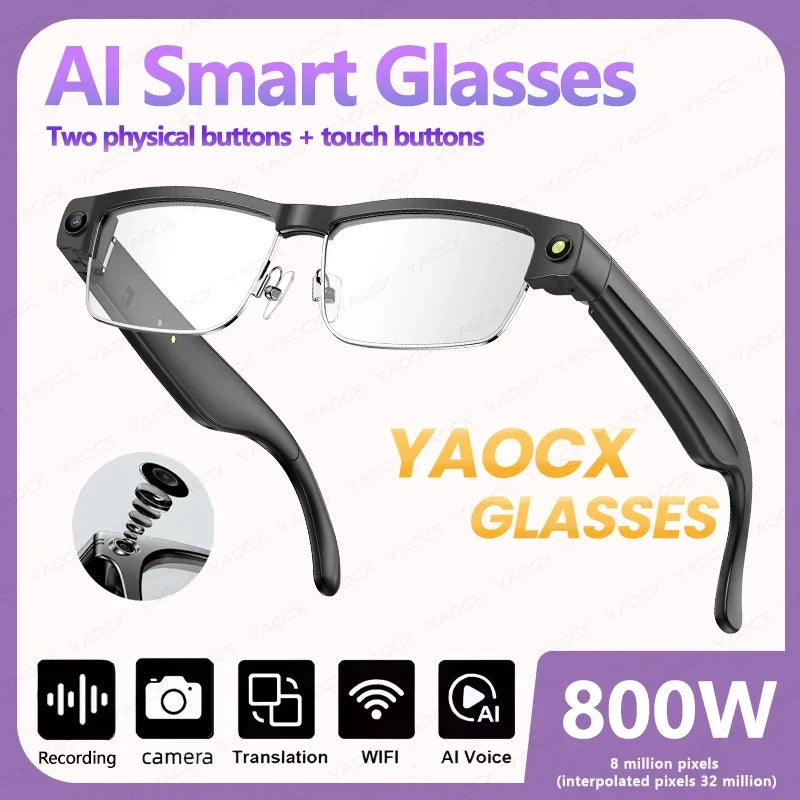 HD Camera Smart Glasses with Wi-Fi Transfer and Calls