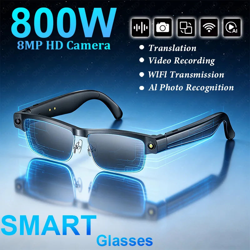 HD Camera Smart Glasses with Wi-Fi Transfer and Calls