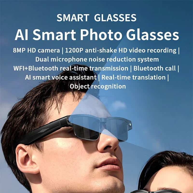 HD Camera Smart Glasses with Wi-Fi Transfer and Calls