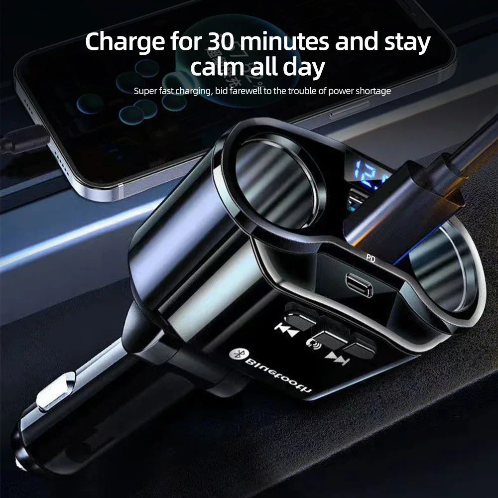 Fast USB Car Charger, Bluetooth & USB-C Options