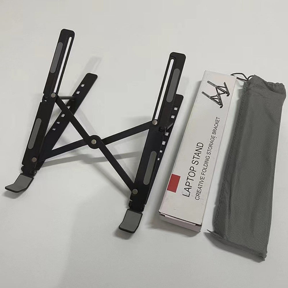 Laptop stand next to its carry pouch