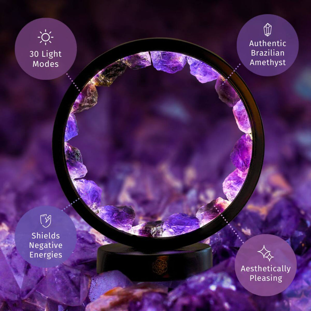 I Am At Peace Amethyst Halo Lamp