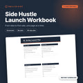 Side Hustle Launch Workbook cover showing the 30-day launch plan page