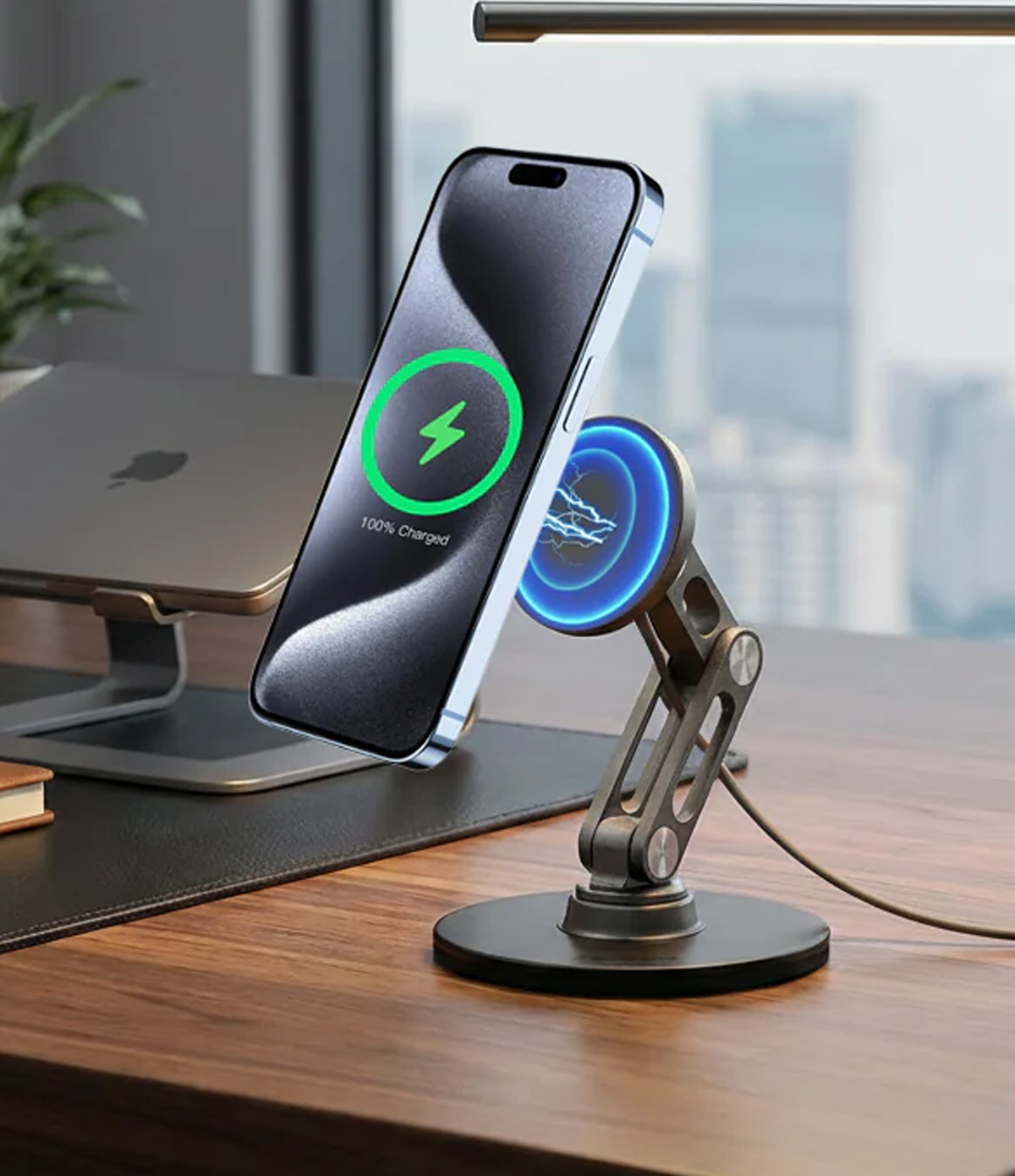 ClikDock Magnetic Wireless Charging Stand, Space Grey