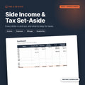 Side Income and Tax Set-Aside Tracker cover showing the dashboard