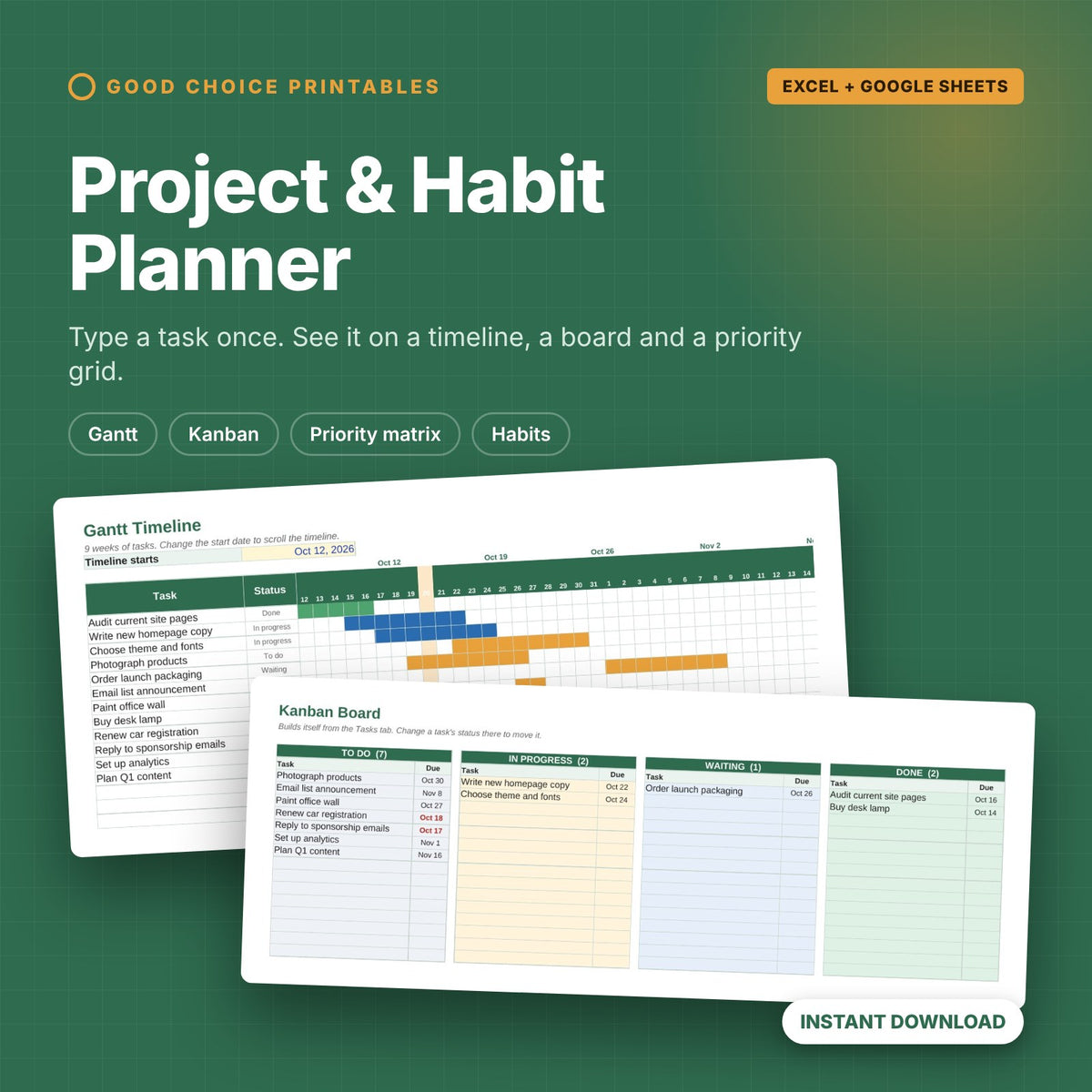 Project and Habit Planner cover